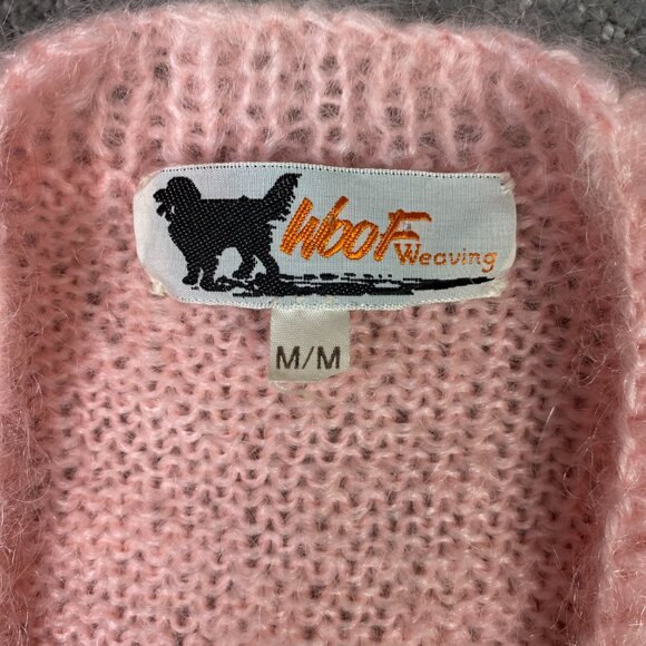 Woof Designs Mohair Wool Sleeveless Cardigan Vest Sweater Women's Medium Pink - Picture 5 of 10